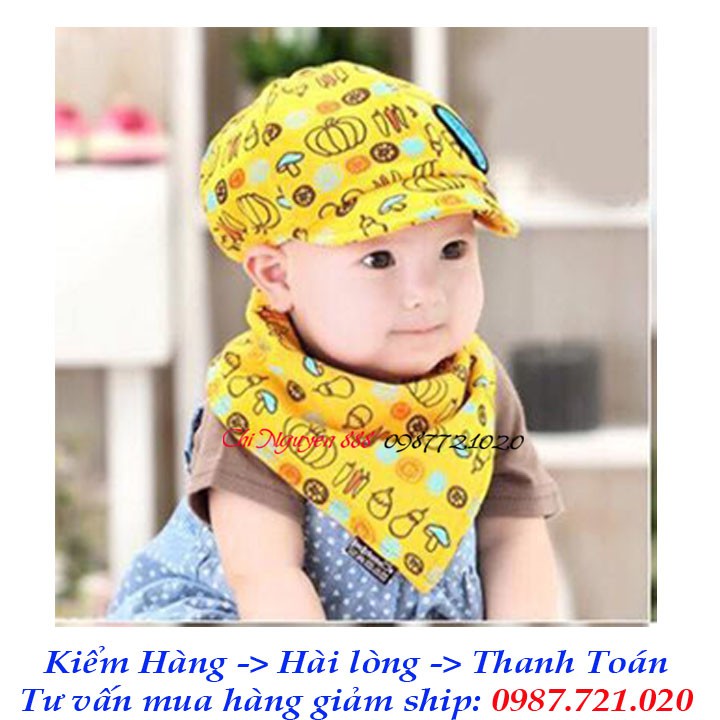 Set Mũ lưỡi trai kèm Khăn tam giác