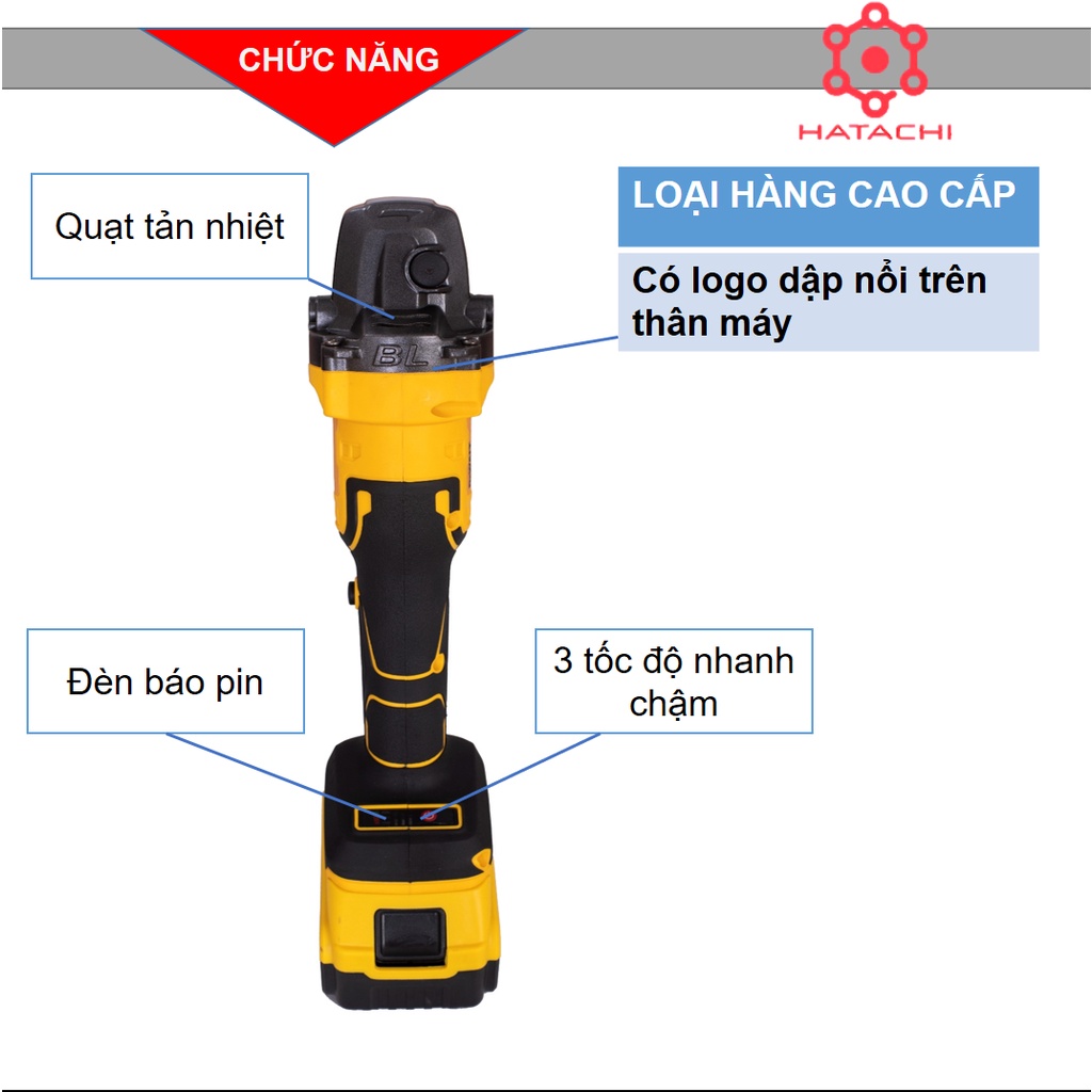 Máy mài | Máy mài pin | Không chổi than | Pin 10 cell 2000 mah