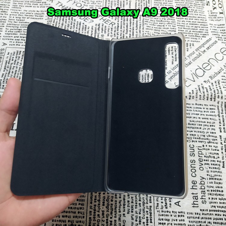 Bao Da Samsung Galaxy A7 2018 / A9 2018 Kiểu Dáng Gấp 2 Mặt Và Có Phối Ví Sang Trọng