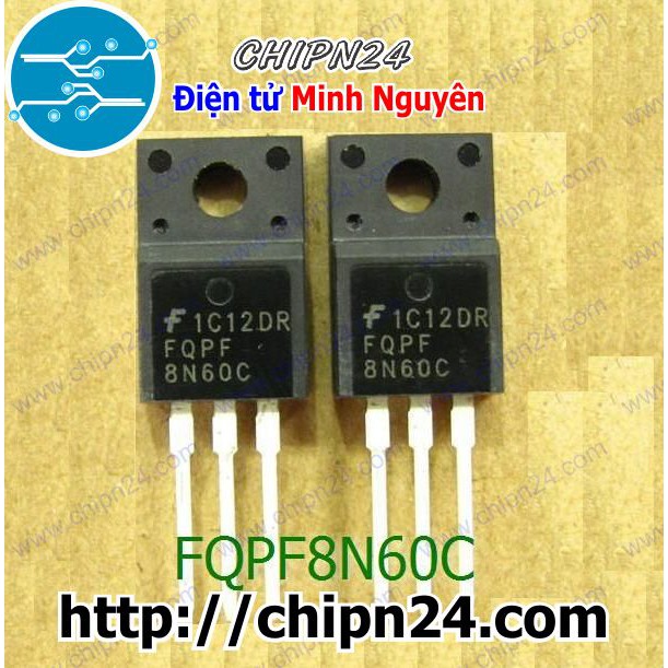 [2 CON] Mosfet 8N60 TO-220F 8A 600V Kênh N (FQPF 8N60 FQPF8N60C)