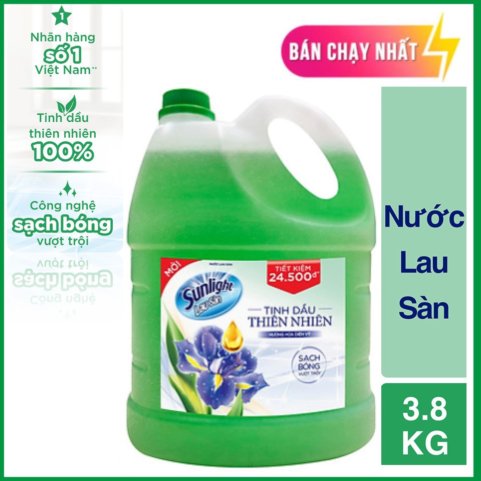 Nước lau sàn Sunlight Hương Hoa Hạ Và Bạc Hà 3.6L