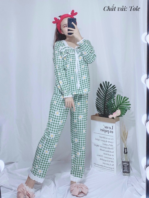 Bộ tole lanh tiểu thư tay dài mẫu mới | BigBuy360 - bigbuy360.vn