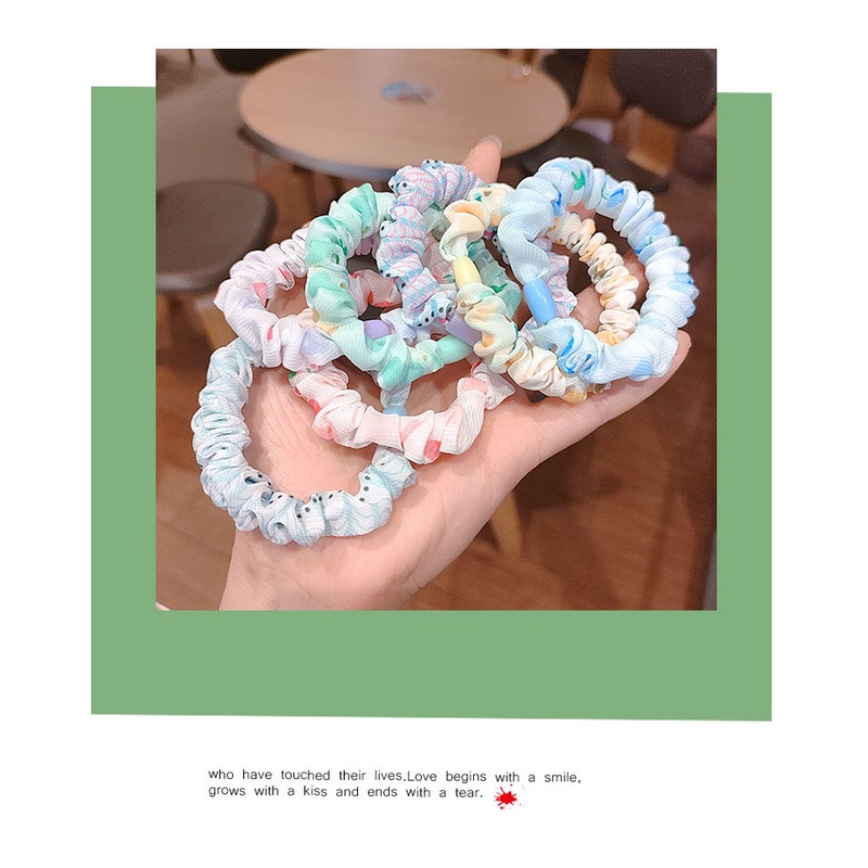 [Mã FAMARAL1 giảm 10K đơn 50K]Vòng/Dây buộc tóc scrunchies họa tiết đáng yêu phong cách Hàn Quốc - Hàng cao cấp
