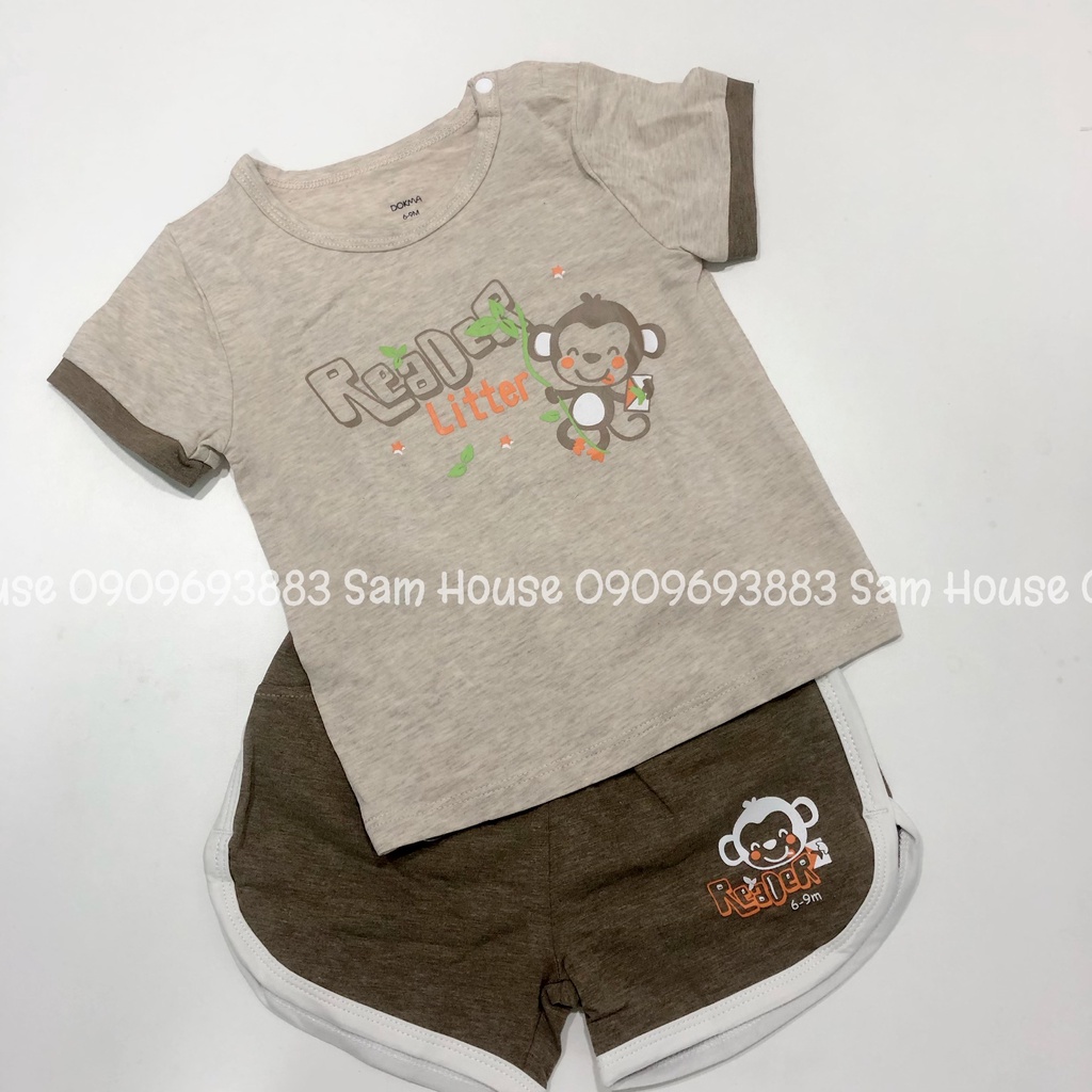 DOKMA 2022 - Bộ Cài Vai Cộc vải Coton cho bé trai, bé gái từ 6M đến 3
