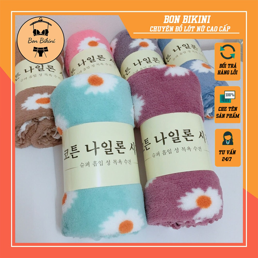 SÉT 5 KHĂN MẶT HOA CÚC XUẤT HÀN SIÊU MỀM cotton khăn 28x50cm