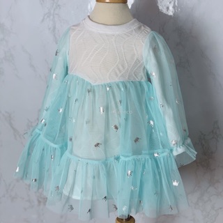 Váy Lennco tutu xanh vướng miện cho bé gái(7-13kg)
