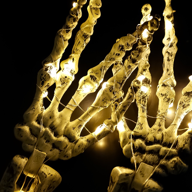 Đèn Led 40 Bóng 8 Chế Độ Hình Bàn Tay Đầu Lâu Trang Trí Sân Vườn