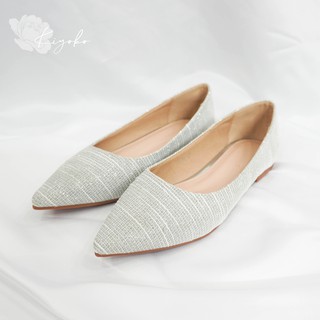 Giày cưới cô dâu đế bệt lấp lánh 1cm