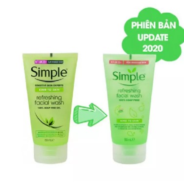 Gel rửa mặt Simple Kind to Skin Refreshing Facial Wash làm sạch, dưỡng ẩm, tươi mới da