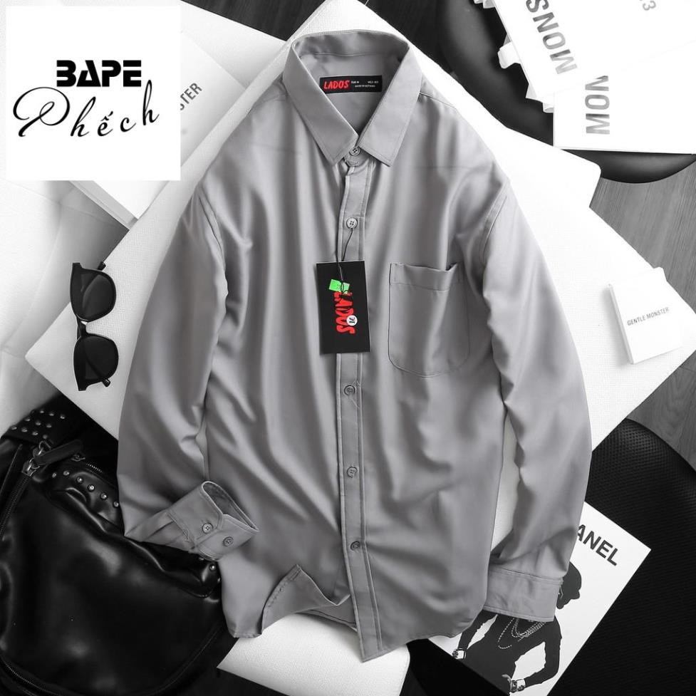 Áo sơ mi nam tay dài  trơn có túi  đủ màu BAPE PHẾCH-778, vải lụa mềm, ít nhắn - hàng chính hãng | BigBuy360 - bigbuy360.vn