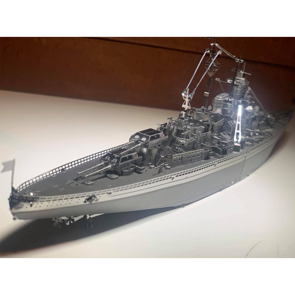 Chưa Ráp Mô Hình Thép 3D Tàu Chiến Thiết Giáp Hạm Hải Quân Đức Piececool Bismarck Battleship