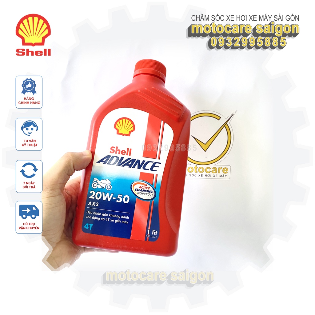 NHỚT SHELL ADVANCE AX3 20W-50 1L Nhớt dành cho xe số