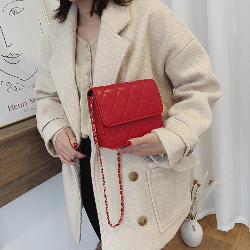 Túi đeo vai hình vuông mini chất lượng cao phong cách Pháp thời trang cho nữ