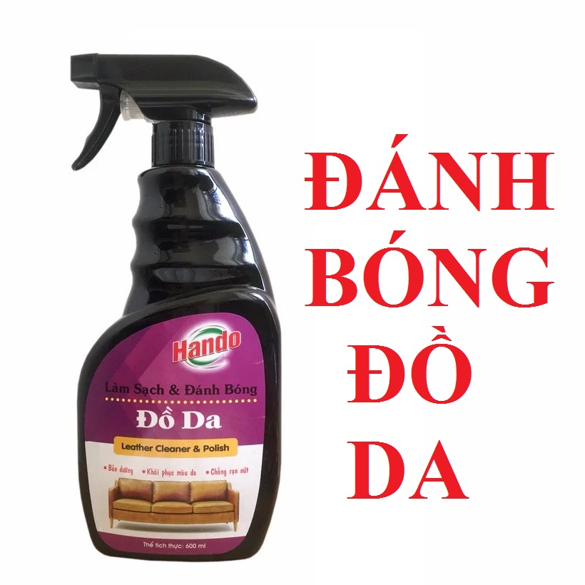 [SẠCH &amp; BÓNG ĐỒ DA] Chai xịt làm sạch và đánh bóng đồ da Hando 600ml