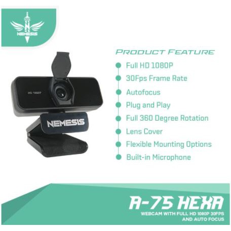 Webcam Nyk Nemesis A75 Hexa Full Hd 1080p | BigBuy360 - bigbuy360.vn