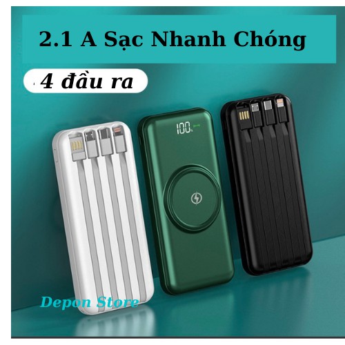 (Bấm chọn quà)Sạc Dự Phòng,Sạc Dự Phòng 20000 mah,Mẫu Cao Cấp Có 4 Đầu Ra Sẵn Tiện Mang Theo.