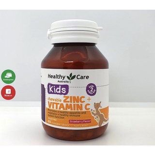 Viên nhai kẽm ZinC + Vitamin C Healthycare cho bé từ 2 tuổi