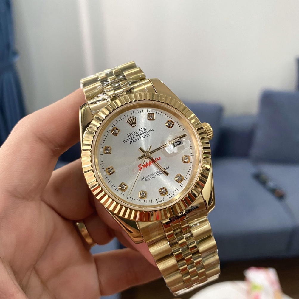 Đồng Hồ Nam RoLex Sapphire R022 Mặt TRẮNG Máy Pin Nhật Chống xước Tuyệt Đối