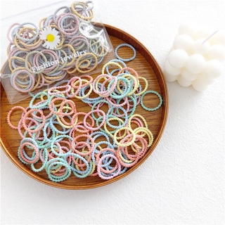 Dây buộc tóc chun set 100 chiếc cột tóc cute cho bé gái nhiều màu sắc