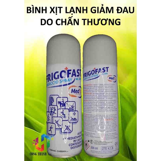 Chai Xịt lạnh giảm đau FRIGOFAST Made In ITALIA-Giảm đau nhanh chóng