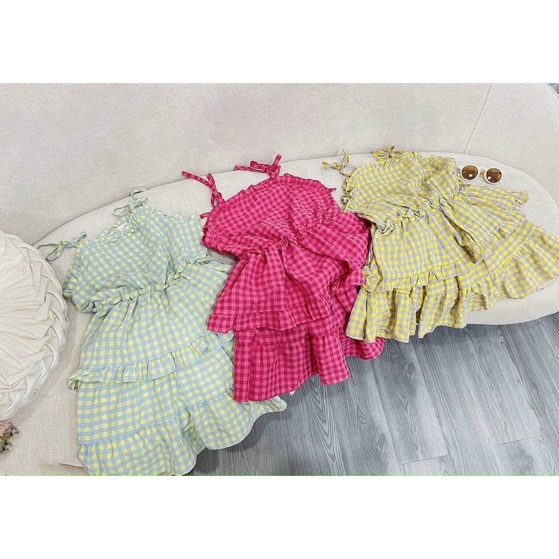 vải caro đũi nhún ô 1cm hot hit may váy,đồ bộ,pyjama mềm mát (ảnh chính chủ)
