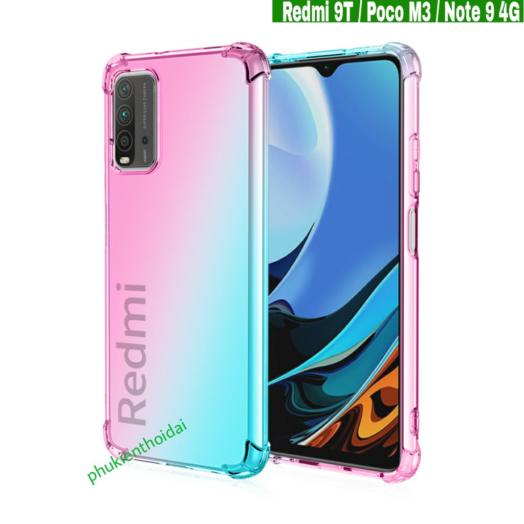 ỐP LƯNG REDMI 9T / POCO M3 DẺO ĐA SẮC LỒI 4 GÓC CHỐNG SỐC CHỐNG Ố VÀNG