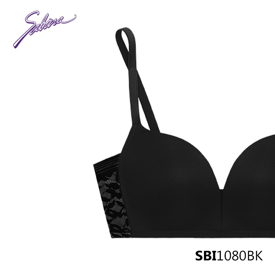 Combo Áo Lót Mút Dày Tạo Khe Chữ V Không Gọng Và Quần Đồng Bộ Màu Đen Mordern V Wireless By Sabina SBI1080BK+SUI1080BK | BigBuy360 - bigbuy360.vn