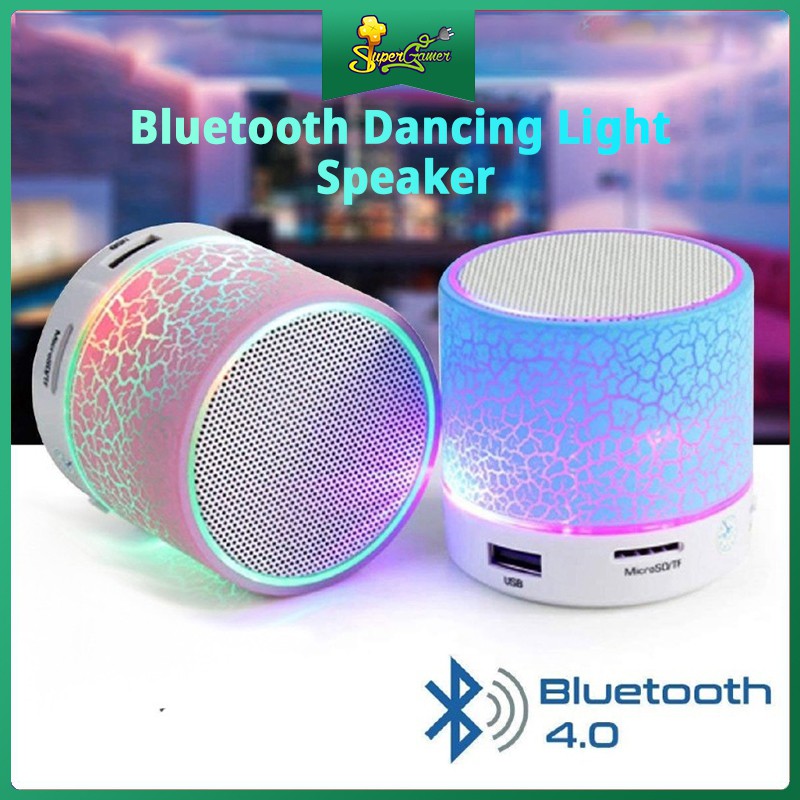 Loa bluetooth ko dây A9 họa tiết vết nứt có đèn LED nhiều màu sắc