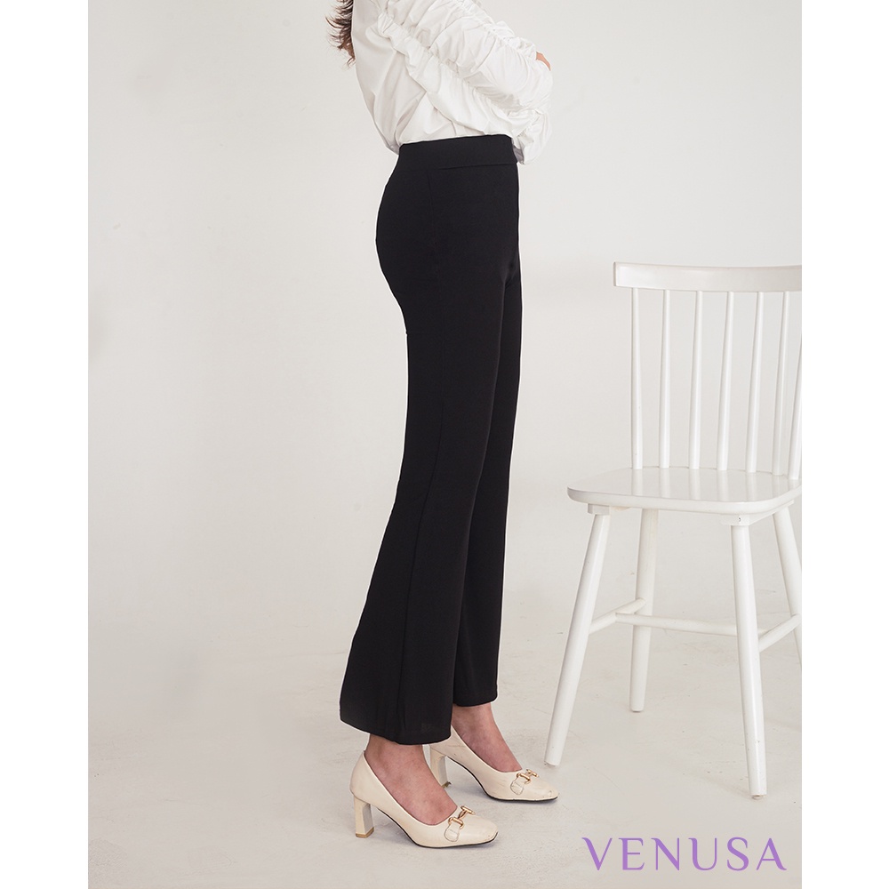 Quần Loe Nhẹ Thun Tăm Cạp Cao Công Sở VENUSA Q001