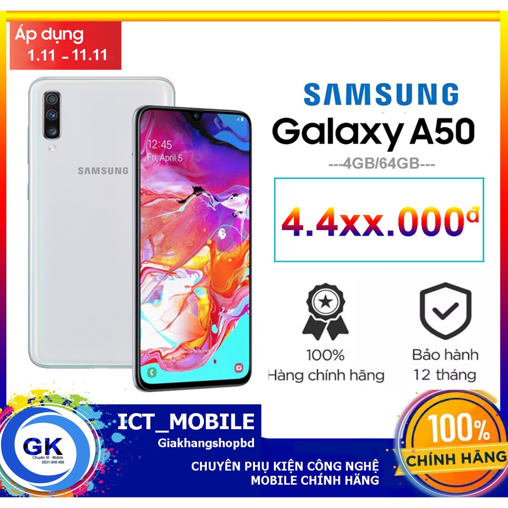 Điện thoại Samsung Galaxy A50 4GB/64GB - Hãng phân phối chính thức | BigBuy360 - bigbuy360.vn