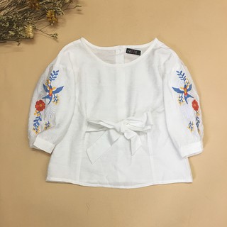 Áo trắng Linen BG thêu cho bé gái ( Ảnh thật)