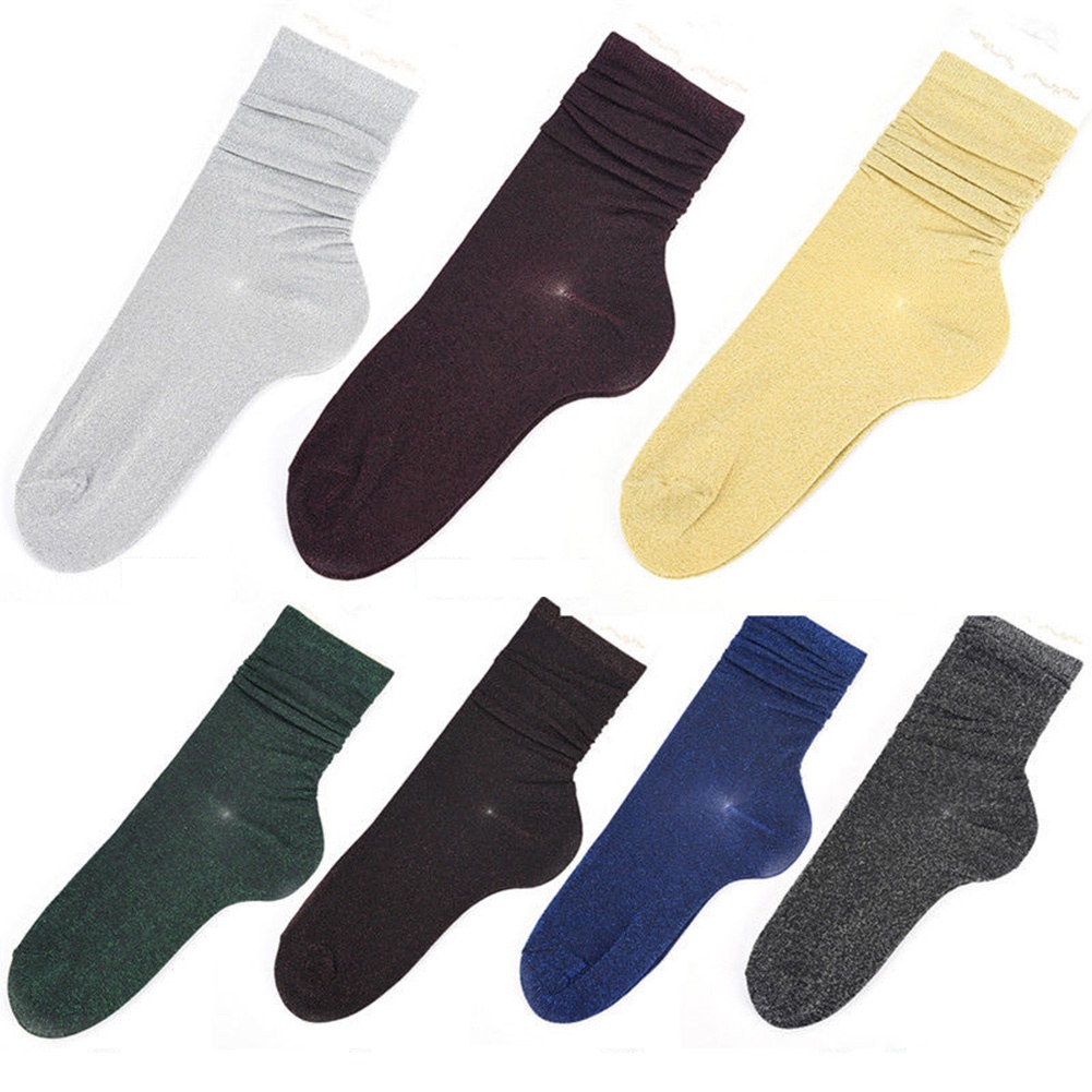 Tất Chân Màu Trơn Lấp Lánh Thời Trang Thu Đông Cho Nữ