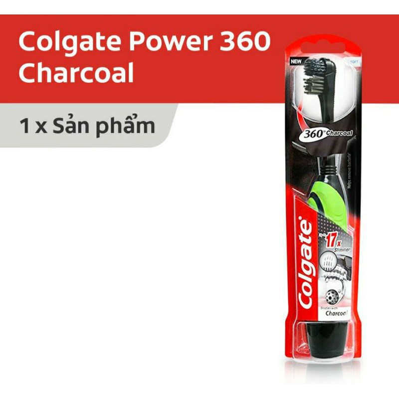 Bàn chải điện dùng pin Colgate than hoạt tính 360 Charcoal