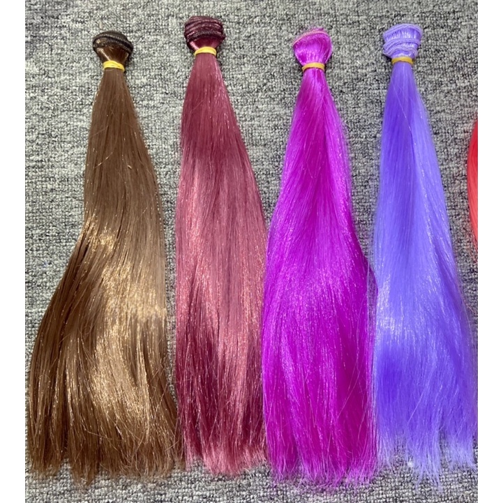 T30-TÓC 30CM GIẢ TƠ SILK MAY DÁN CHO BÚP BÊ