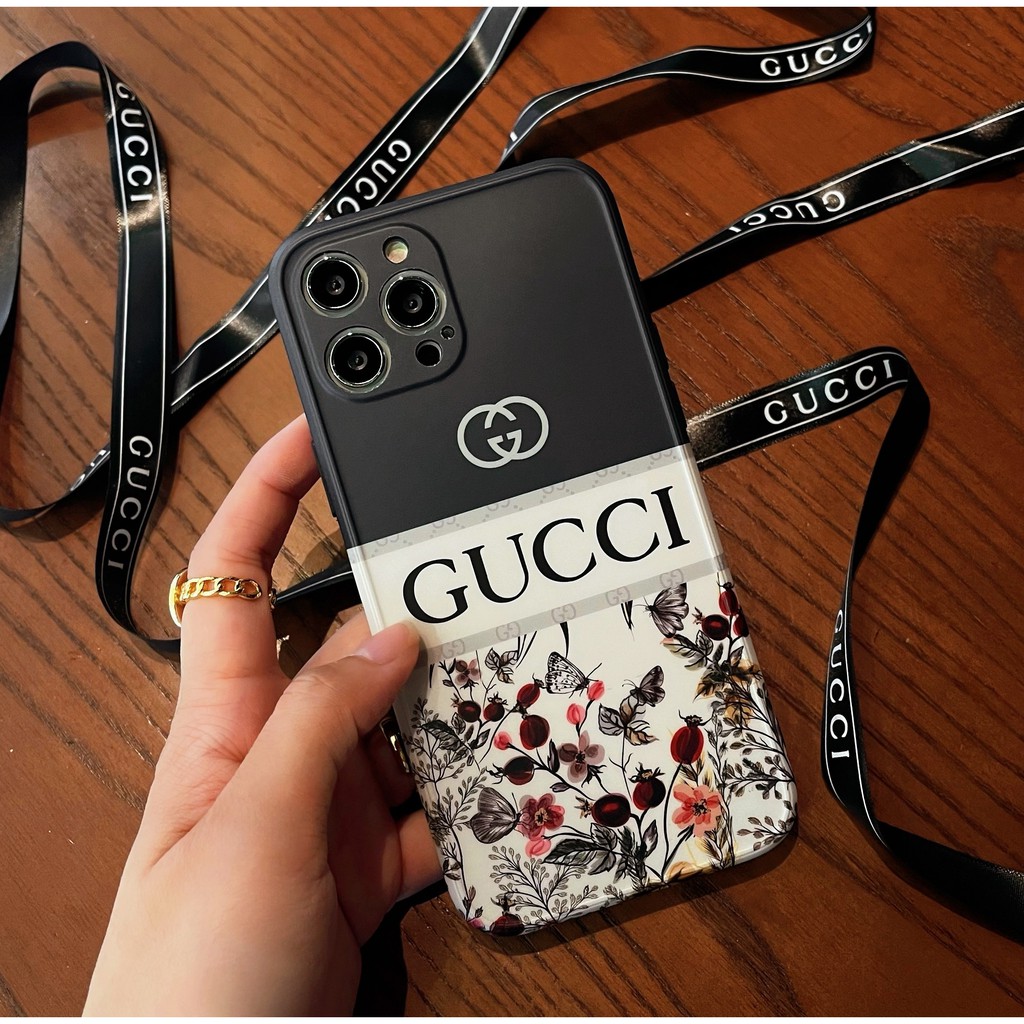 Ốp điện thoại IMD mềm hình hoa Gucci cao cấp cho Iphone 12 7 8 Se2 7plus 8plus X Xs Xsmax 11 11pro 11promax