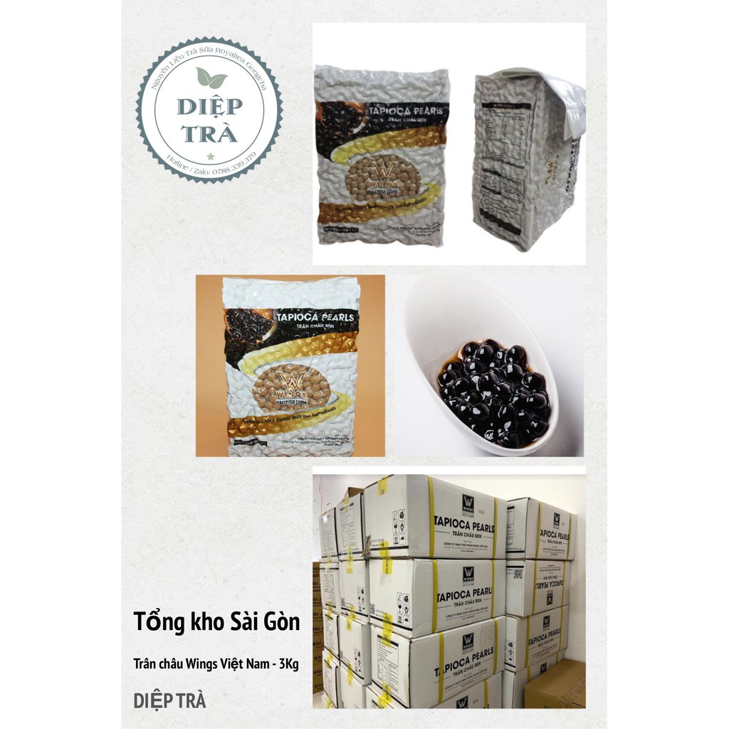 Trân Châu  đen  vị caramel 3kg các hãng: Andes Đài Loan/ Wings Đài Loan/ Wings Việt Nam