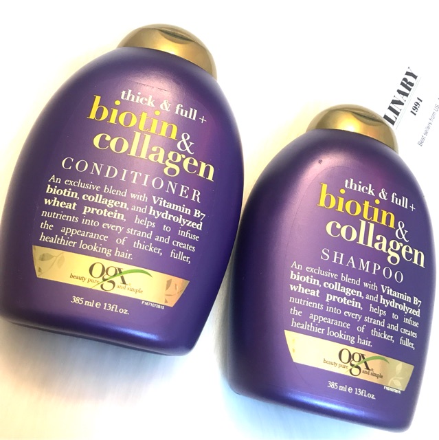 Cặp gội xả Biotin Collagen OGX hỗ trợ mọc tóc chắc khoẻ