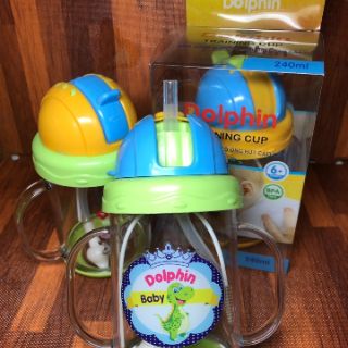 Bình nước cao cấp có ống hút Dolphin 240ml