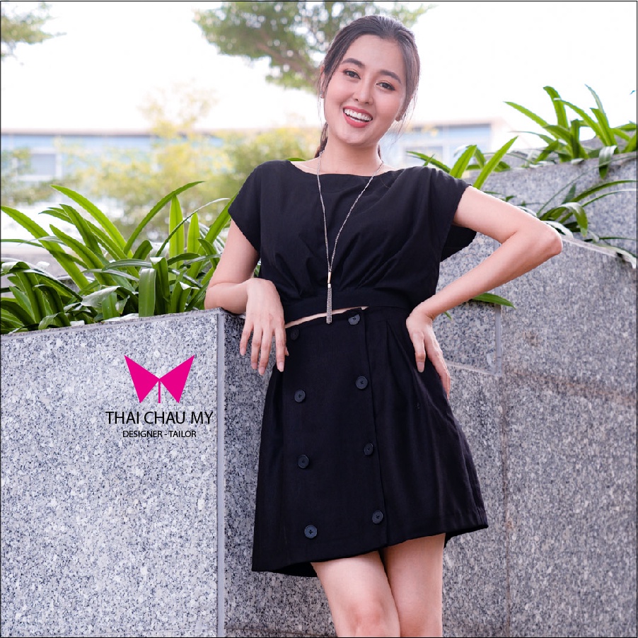 Áo croptop nữ from rộng cột nơ vải lụa, áo kiểu công sở thời trang thiết kế Thái Châu Mỹ