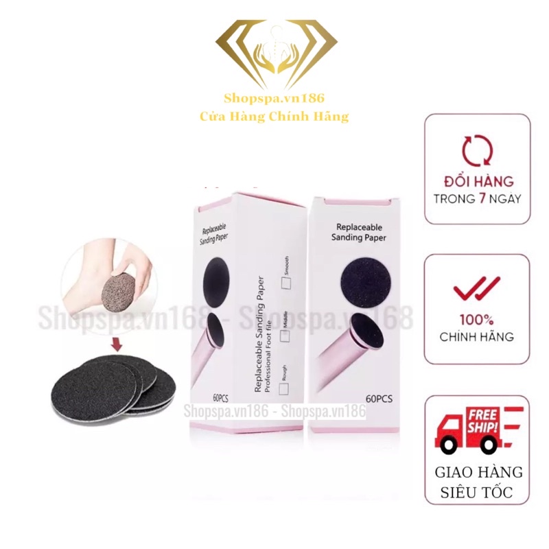 Hộp 60 miếng nhám chà gót chân, miếng nhám chà gót