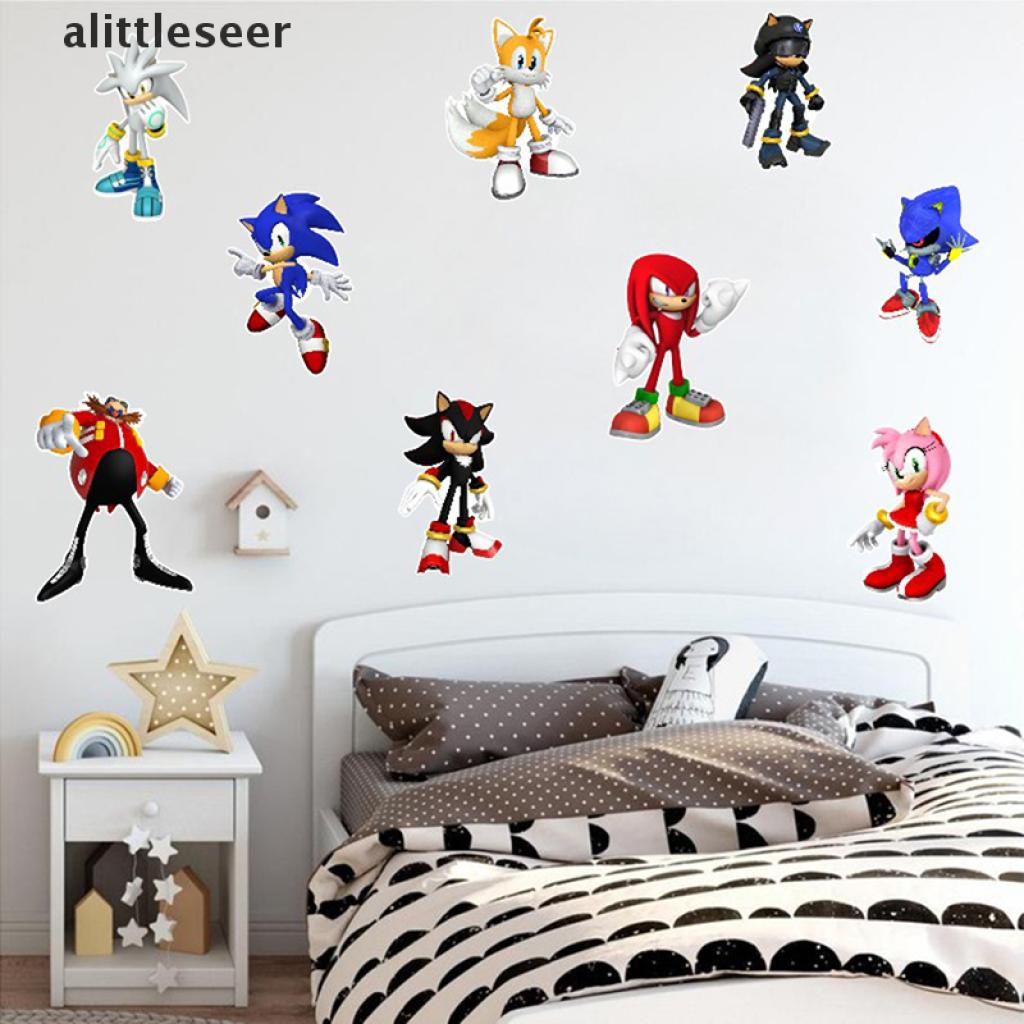 Miếng Dán Tường Trang Trí Hình Hoạt Hình Sonic The Hedgehog 3d