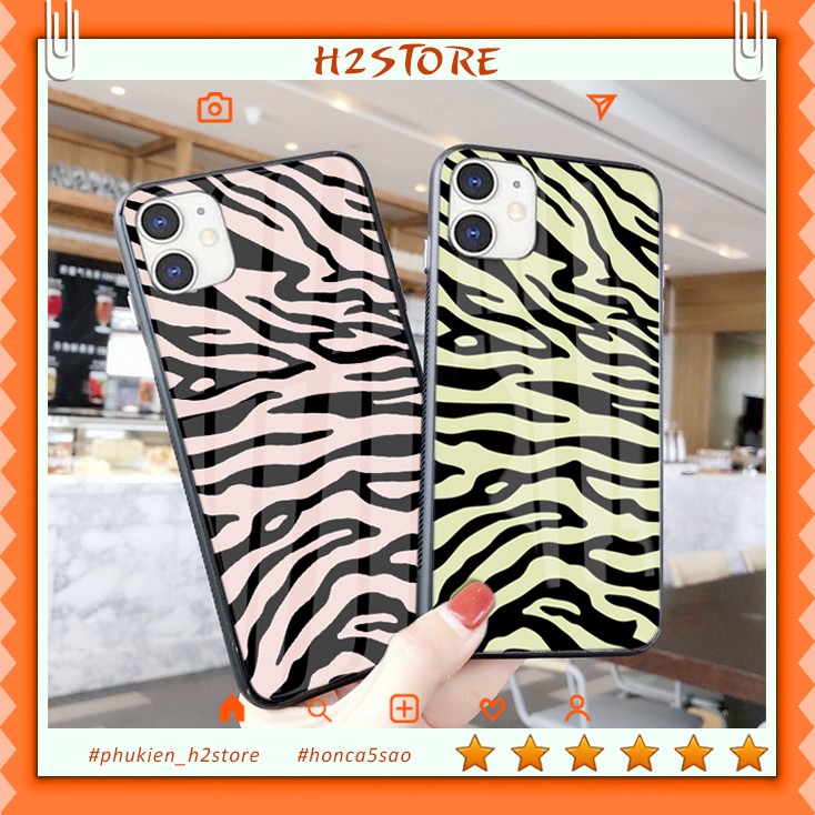 Ốp iphone kính ngựa vằn cho iphone 6 s plus 7 8 plus Xr X s max 11 11 pro max 12 mini 12 pro max se2