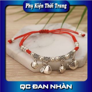 Lắc tay hình quả táo, vòng tay dây vải mai mắn