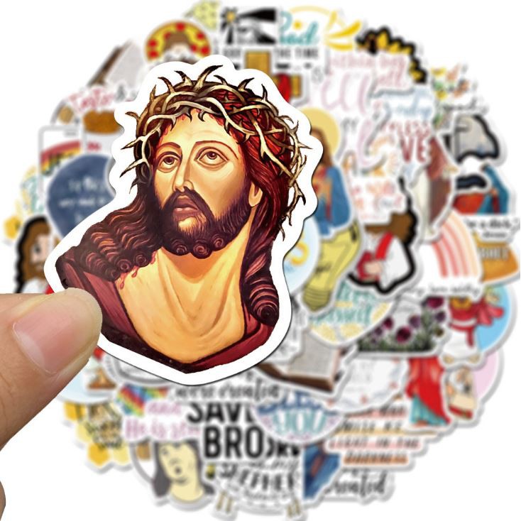 Sticker CHÚA JESUS nhựa PVC không thấm nước, dán nón bảo hiểm, laptop, điện thoại, Vali, xe, Cực COOL #121