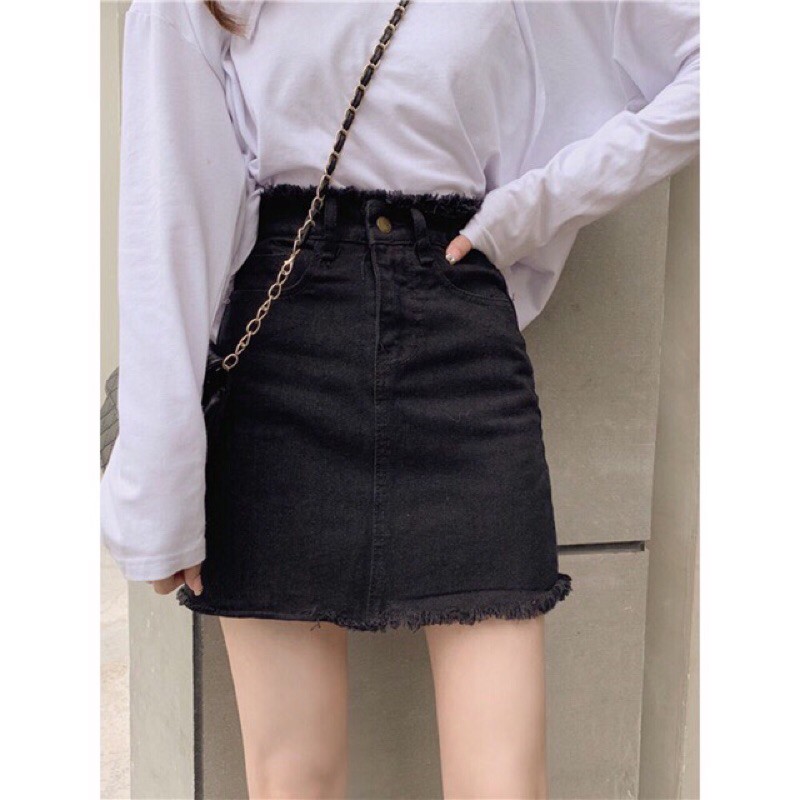 Chân váy kaki đen