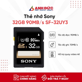 Thẻ nhớ sony 32gb 90mb/s sf-32uy3 - hàng chính hãng