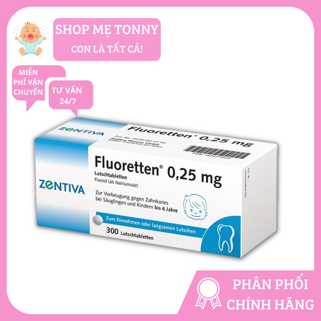 Viêm ngậm chống sâu răng fluoretten 0,25mg 300 viên