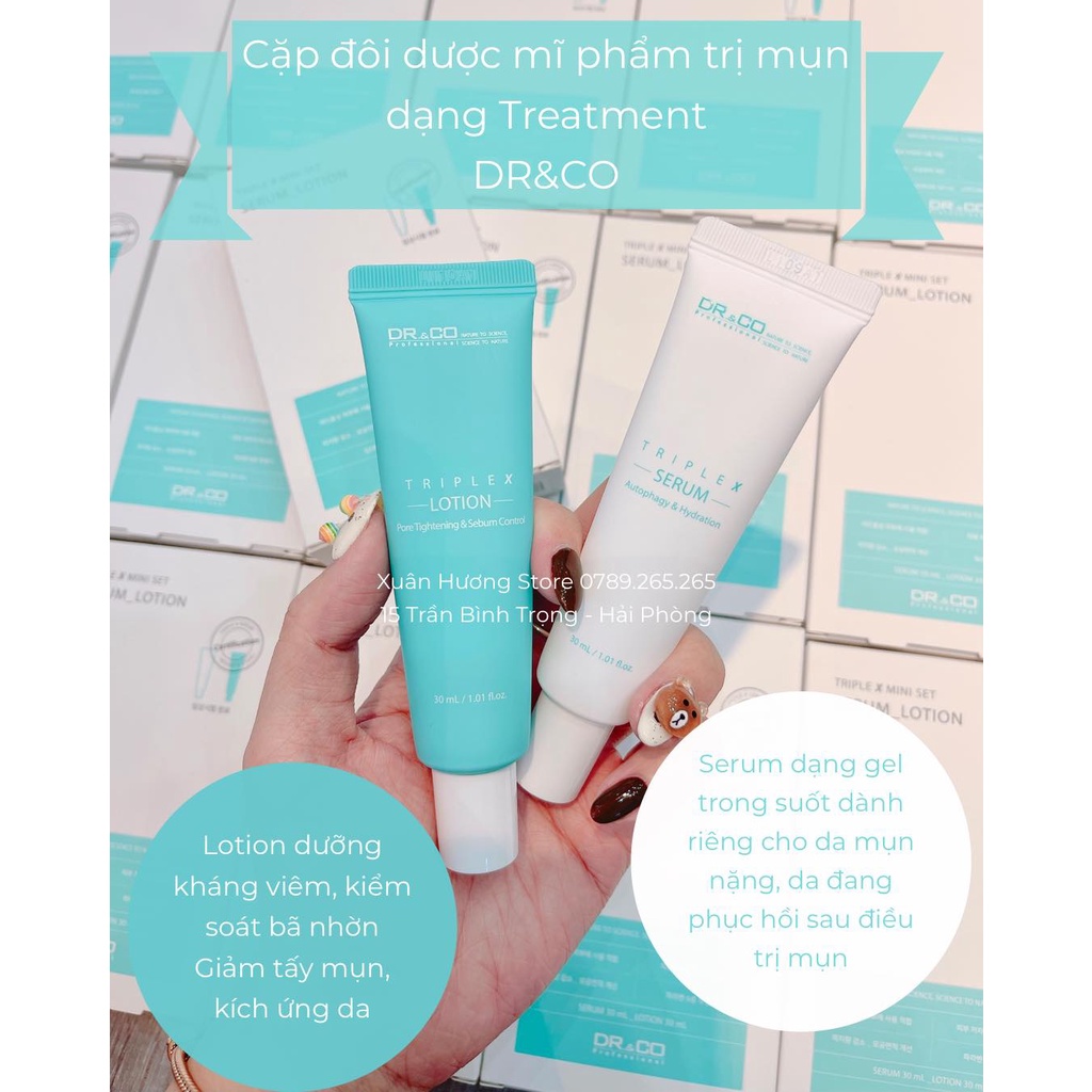 Set dưỡng serum+lotion DR&CO cho da mụn
