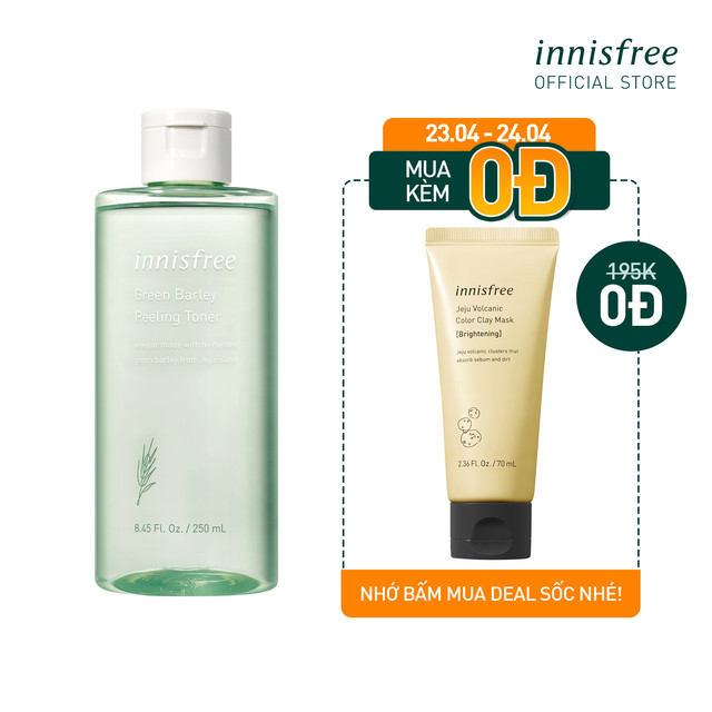 [Mã FMCGMALL -8% đơn 250K] Nước cân bằng tẩy tế bào chết từ lúa mạch xanh innisfree Green Barley Peeling Toner 250ml