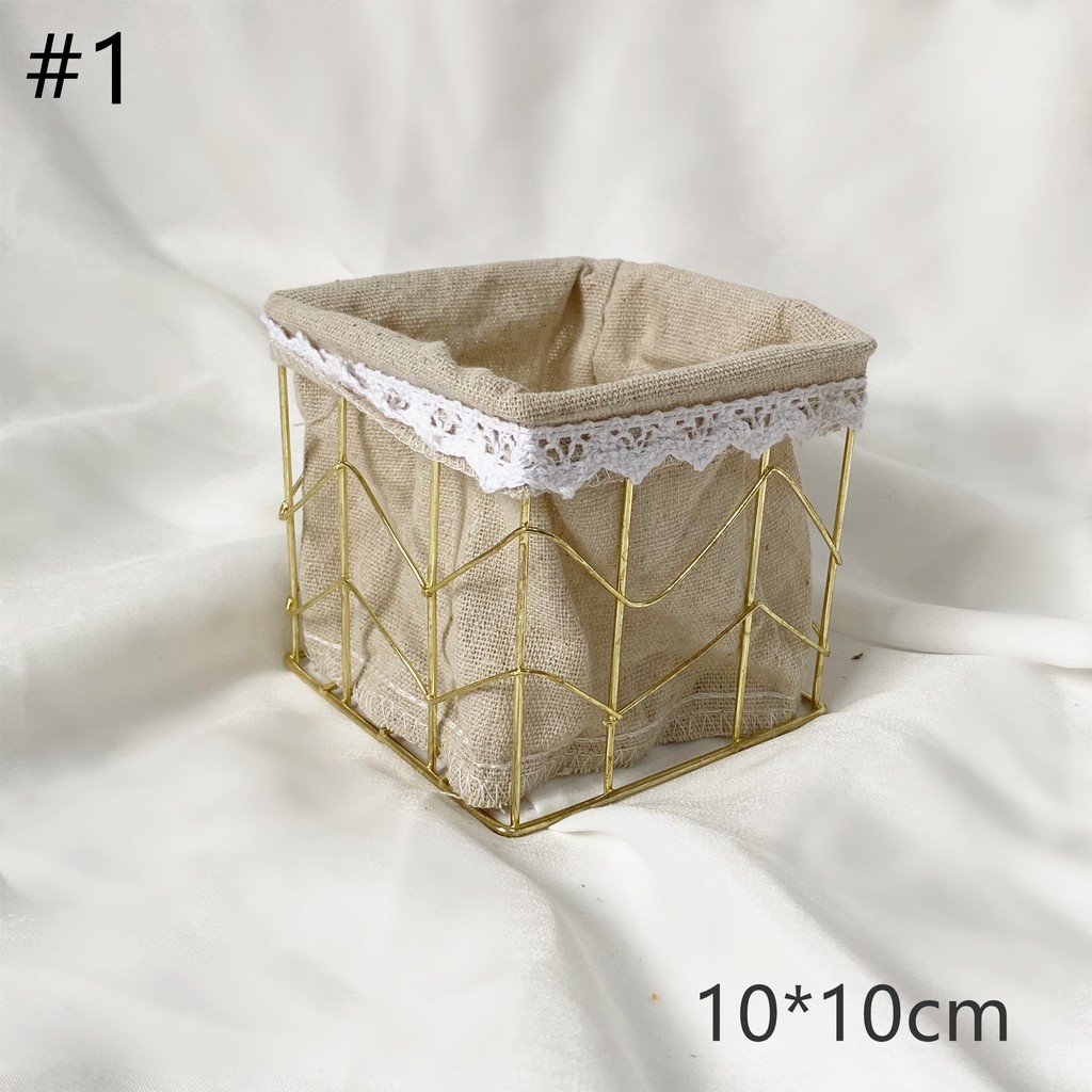 Chậu Hoa Trang Trí Bằng Cotton Và Vải Lanh Sáng Tạo